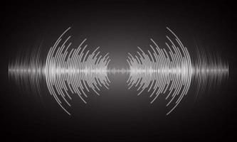 Sound waves oscillating dark light vector