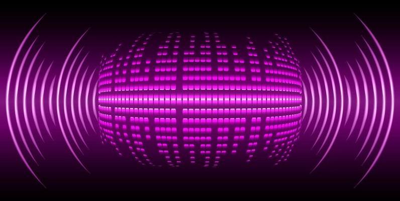 Sound waves oscillating dark light