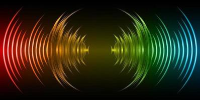 Sound waves oscillating dark light vector