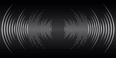 Sound waves oscillating dark light vector