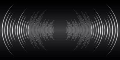 Sound waves oscillating dark light vector