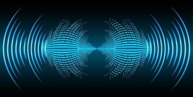 Sound waves oscillating dark light vector