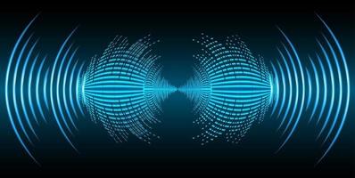 Sound waves oscillating dark light vector