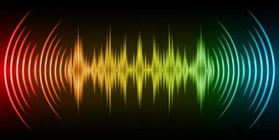 Sound waves oscillating dark light vector