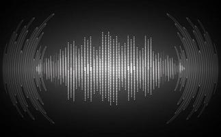 Sound waves oscillating dark light vector