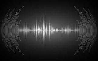 Sound waves oscillating dark light vector