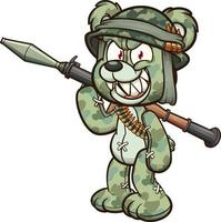 oso de peluche de camuflaje vector