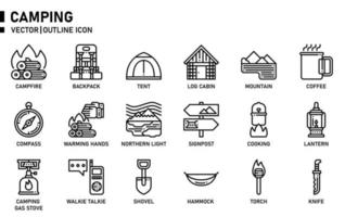 Camping Outline Icon vector