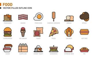 Food Filled Outline Icon vector