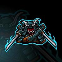 Samurai warrior mascot logo design for sport, gaming, team,