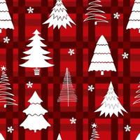 Seamless new year 2022 pattern. Christmas print with tree and snow. vector