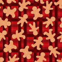 Ginger man seamless pattern. Christmas print. vector