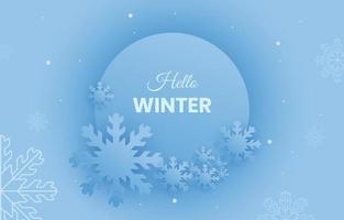 Hello Winter Nature Background Design vector