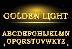 Set of Golden light colored Metal alphabet fonts