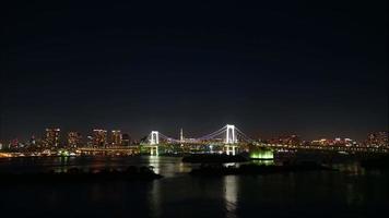 Beautiful Rainbow bridge in Tokyo city in Japan video