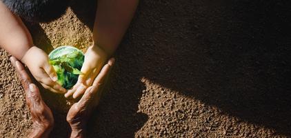Collaborate to preserve nature concept photo