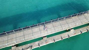 Aerial top view on the beach of Pitsunda, Abkhazia. video