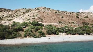 Flygfoto över Kourion Beach. limassol. Republiken Cypern. video