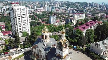 vista aérea da igreja do príncipe sagrado vladimir, sochi video