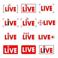 Live stream Live broadcast web icons vector