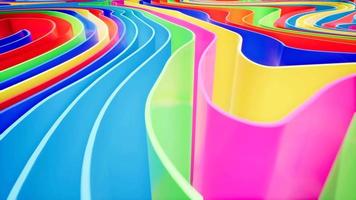 animação gradiente de onda colorida. movimento de padrões geométricos futuros video