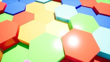 Abstract color hexagon intro for video 4k