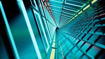 tunnel de néon rendu 3d abstrait 4k video