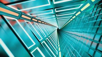 neon tunnel 3d render abstrakt bakgrund 4k video