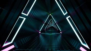tunnel néon ultraviolet fluorescent 4k video