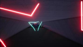 lungo tunnel al neon 3d render 4k video