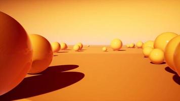 Abstract 3d orange balls footage video