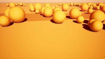 imagens abstratas de bolas laranjas brilhantes em 3D video