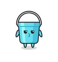 the bored expression of cute plastic bucket characters vector