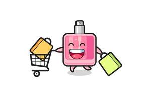 black Friday illustration with cute perfume mascot vector