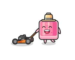 illustration of the perfume character using lawn mower vector