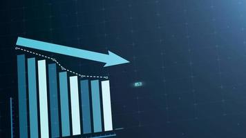 animazione del grafico a barre in aumento, seguendo la freccia. video