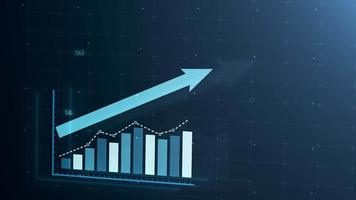 Animation of rising bar graph, following the arrow. video