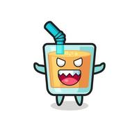 illustration of evil orange juice mascot character vector