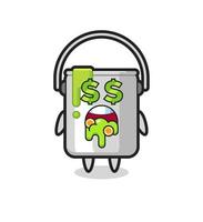 paint tin character with an expression of crazy about money vector