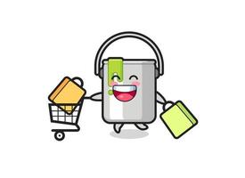 black Friday illustration with cute paint tin mascot vector