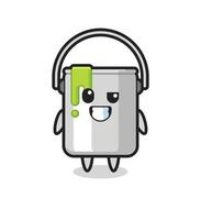 cute paint tin mascot with an optimistic face vector