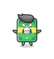 wrathful expression of the money mascot character vector