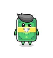 cute money mascot with an optimistic face vector