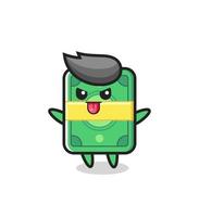 naughty money character in mocking pose vector