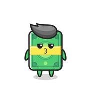 the bored expression of cute money characters vector