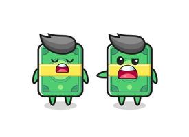 illustration of the argue between two cute money characters vector