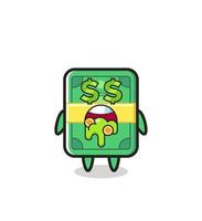 money character with an expression of crazy about money vector