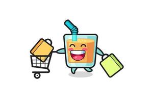 black Friday illustration with cute orange juice mascot vector