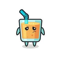 the lazy gesture of orange juice cartoon character vector