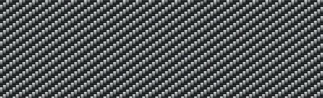 Panoramic texture of black and gray carbon fiber vector